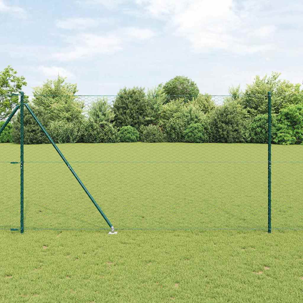 Vidaxl afrasteringspaal groen 10 x 1,5 m (36 mm gaas) staal en pvc