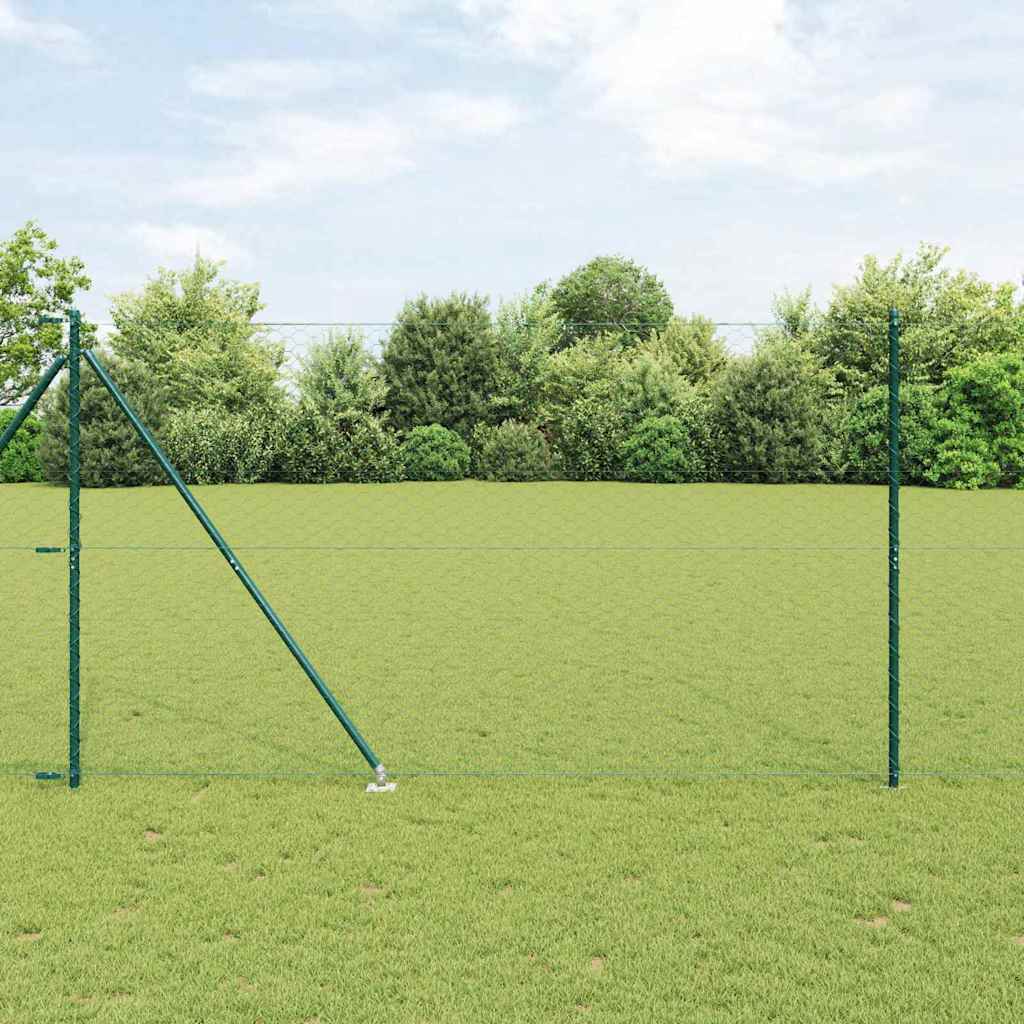 Vidaxl afrasteringspaal groen 10 x 1,6 m (50 mm gaas) staal en pvc