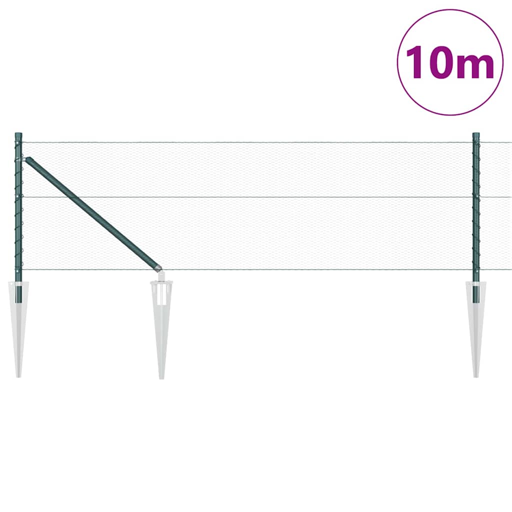 Vidaxl afrasteringspaal groen 25 x 0,8 m (13 mm gaas) staal en pvc