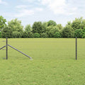 Vidaxl afrasteringspaal grijs 10 x 0,8 m (25 mm gaas) staal en pvc