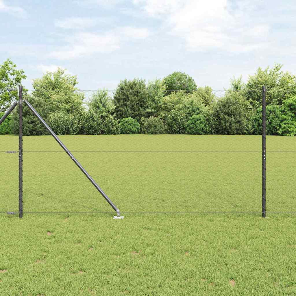 Vidaxl afrasteringspaal grijs 10 x 1,2 m (25 mm gaas) staal en pvc