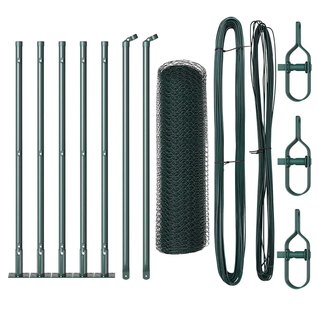Vidaxl afrasteringspaal groen 10 x 0,4 m (13 mm gaas) staal en pvc