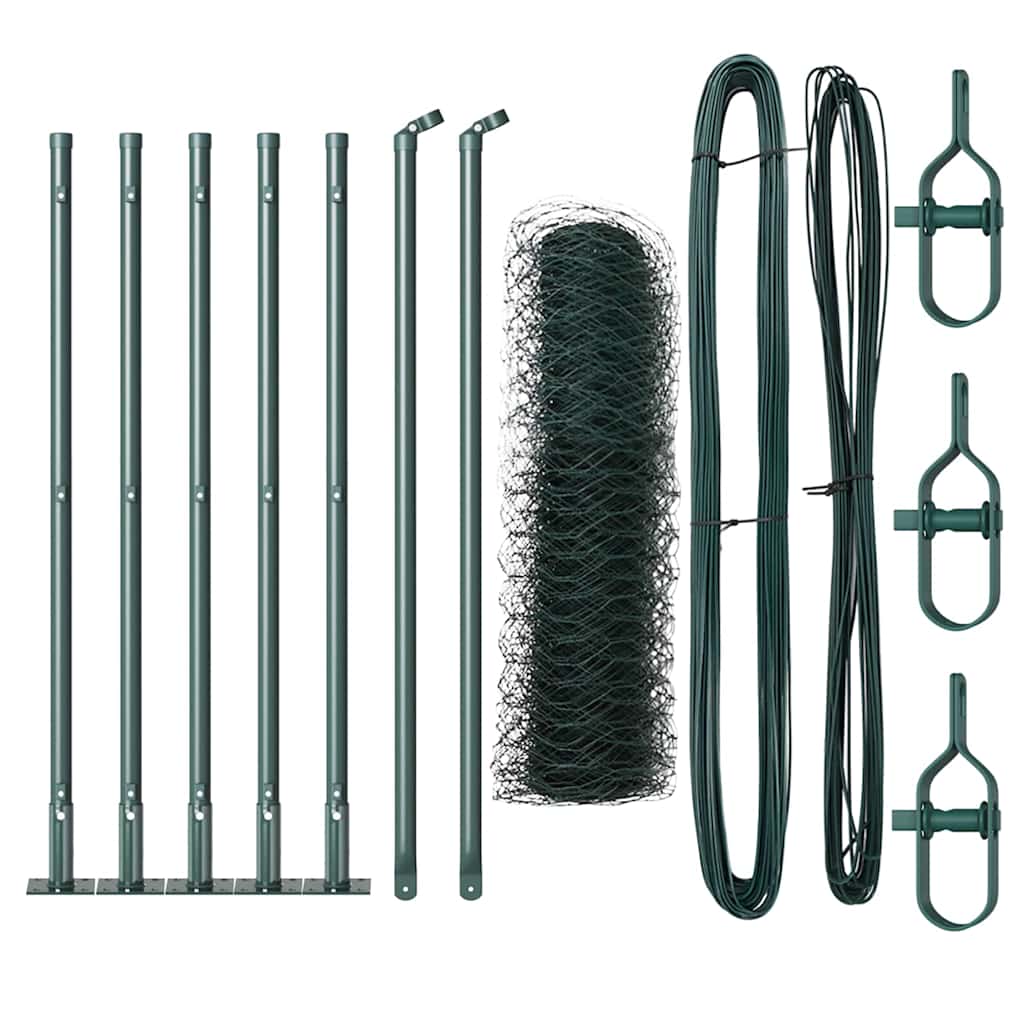 Vidaxl afrasteringspaal groen 10 x 0,4 m (36 mm gaas) staal en pvc