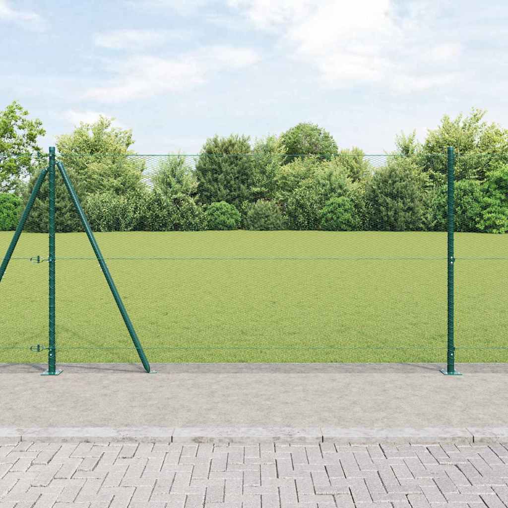 Vidaxl afrasteringspaal groen 10 x 1,2 m (13 mm gaas) staal en pvc
