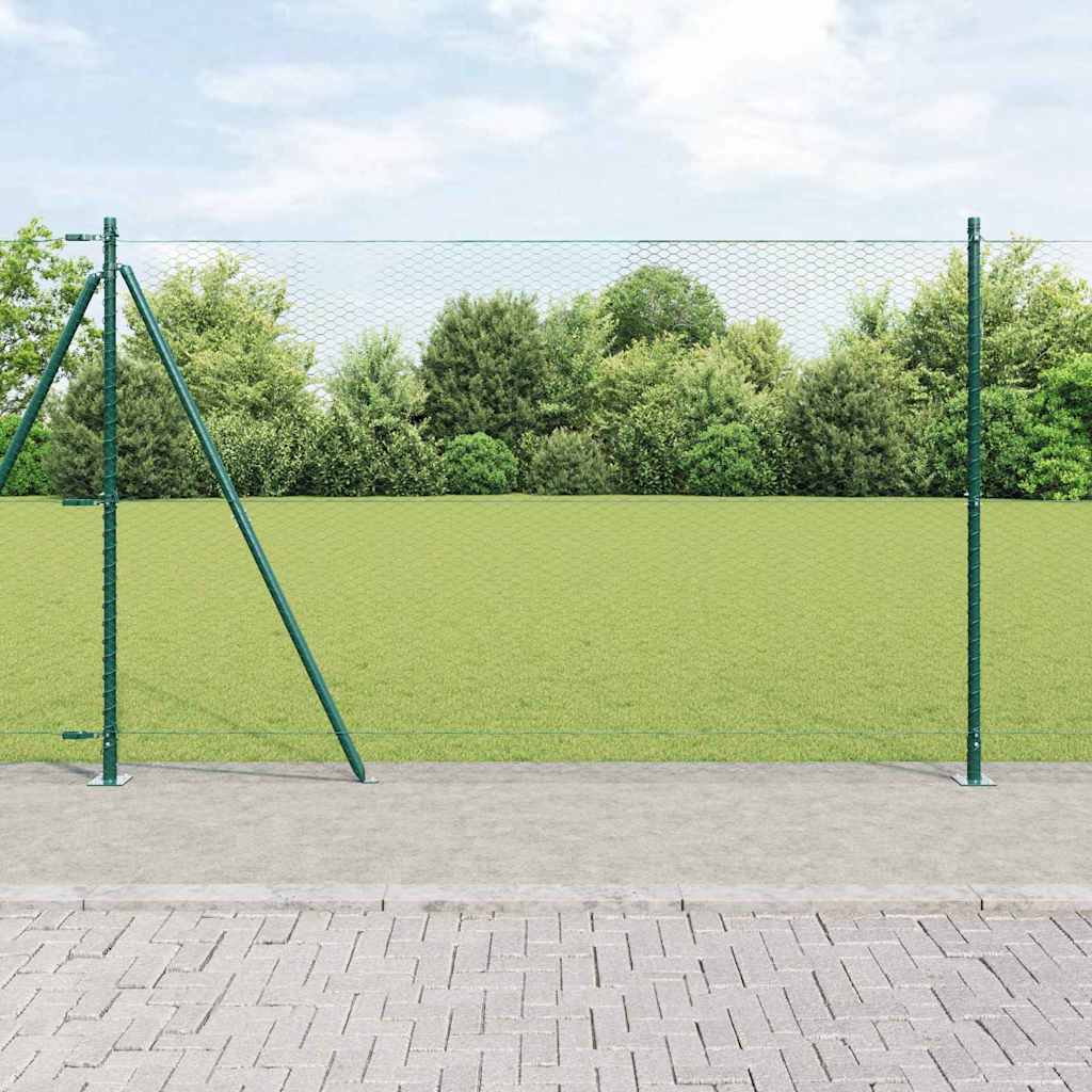 Vidaxl afrasteringspaal groen 10 x 1,4 m (25 mm gaas) staal en pvc