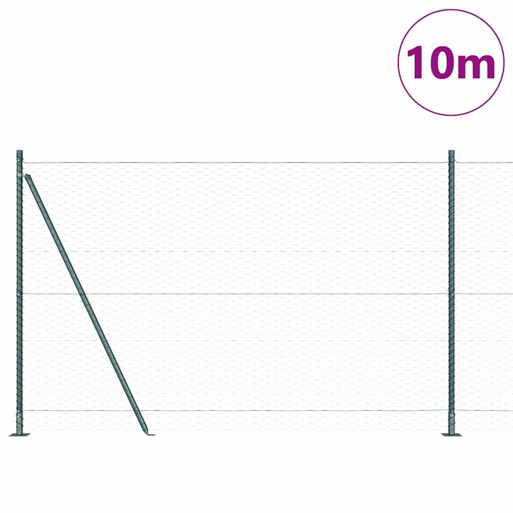 Vidaxl afrasteringspaal groen 10 x 1,5 m (36 mm gaas) staal en pvc