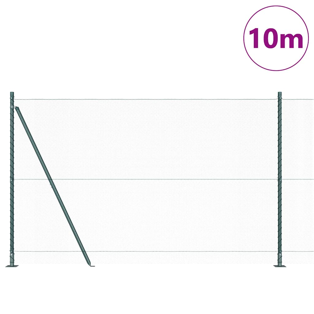 Vidaxl afrasteringspaal groen 10 x 1,6 m (13 mm gaas) staal en pvc