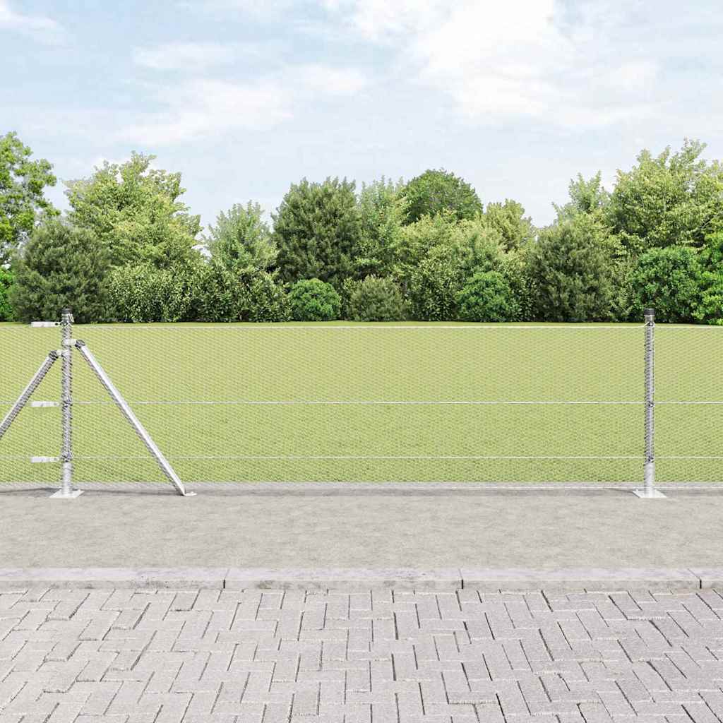 Vidaxl afrasteringspaal zilver 10 x 0,4 m (13 mm gaas) staal