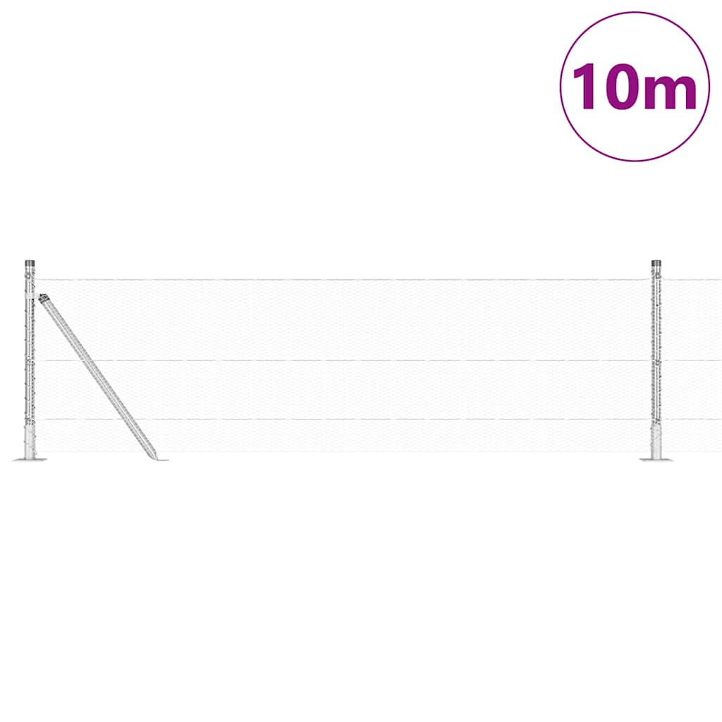 Vidaxl afrasteringspaal zilver 10 x 0,4 m (13 mm gaas) staal