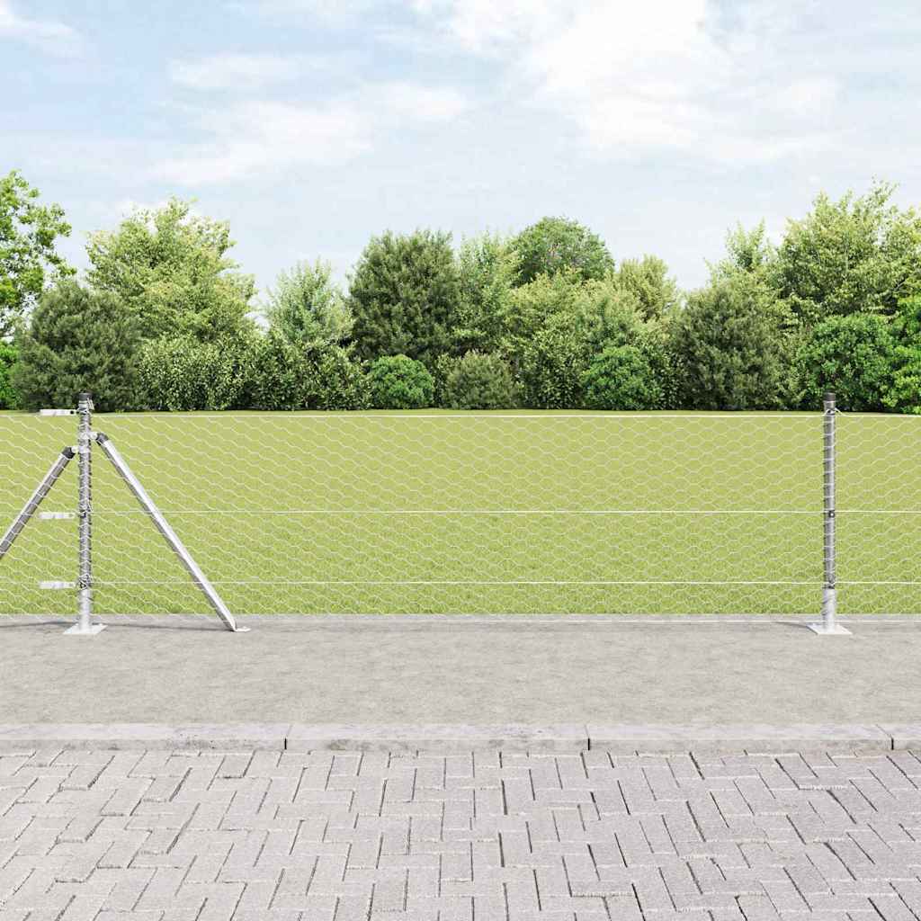 Vidaxl afrasteringspaal zilver 10 x 0,6 m (36 mm gaas) staal