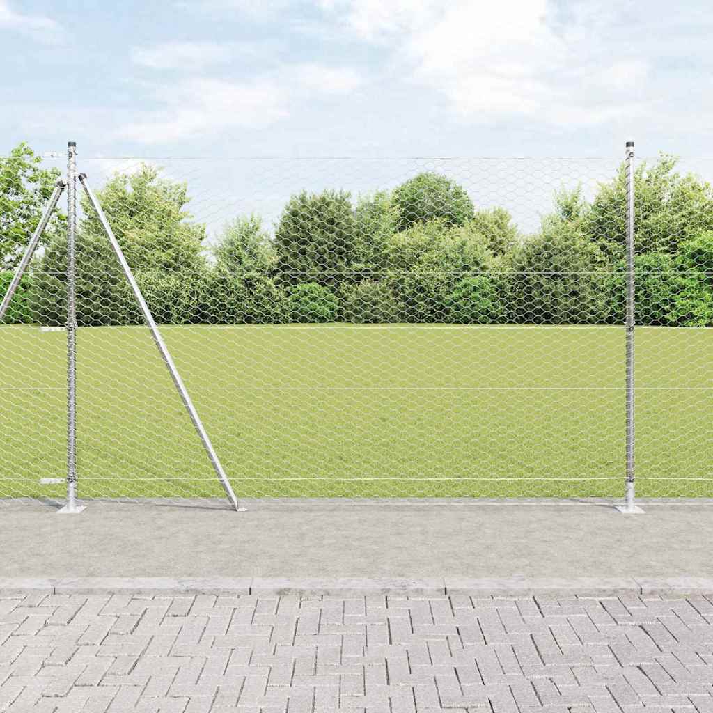 Vidaxl afrasteringspaal zilver 10 x 1,4 m (36 mm gaas) staal