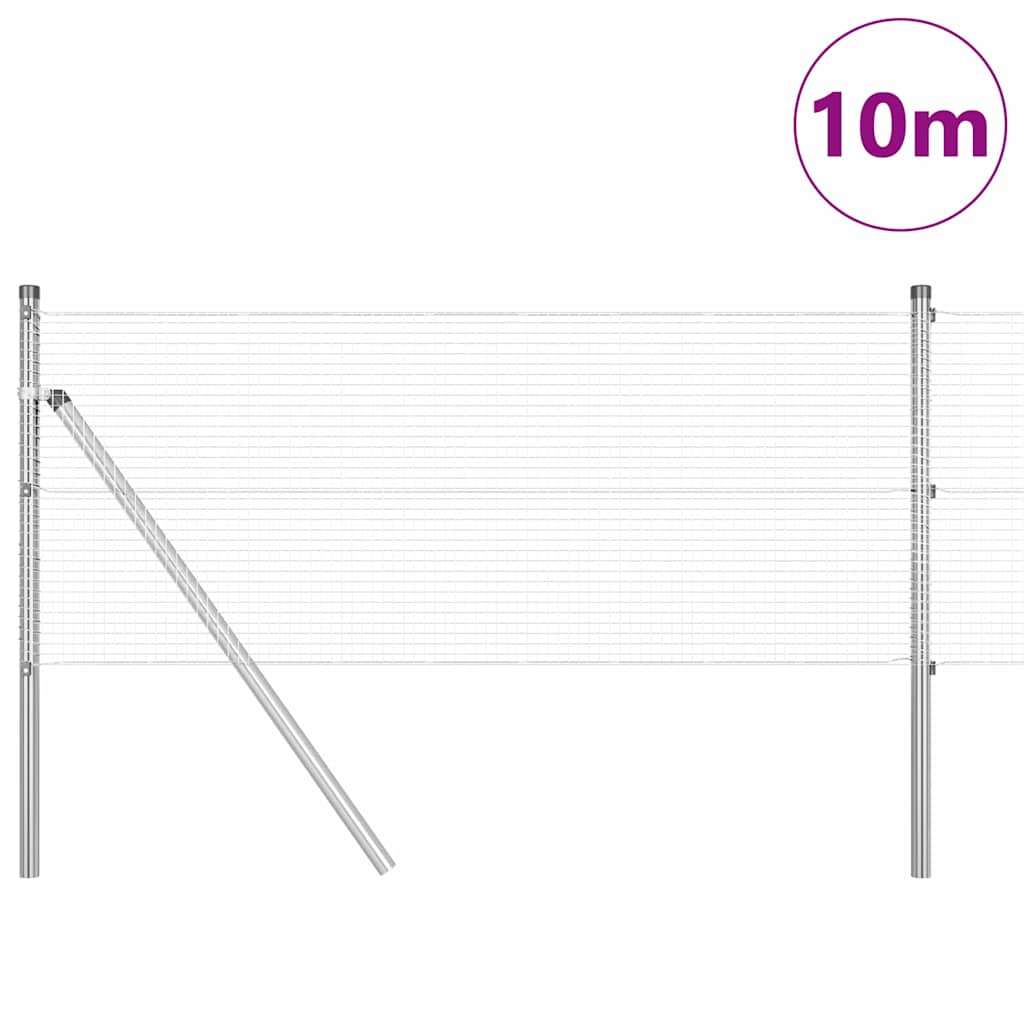 Vidaxl afrasteringspaal zilver 10 x 0,5 m (16 x 16 mm gaas) staal