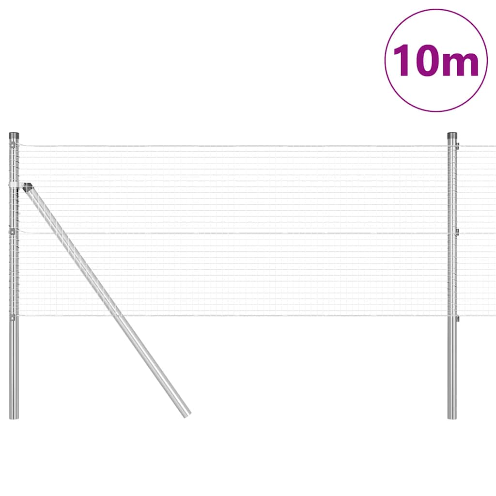 Vidaxl afrasteringspaal zilver 10 x 0,6 m (19 x 19 mm gaas) staal