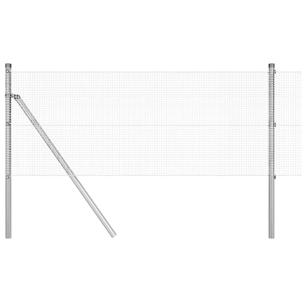 Vidaxl afrasteringspaal zilver 10 x 0,8 m (12 x 12 mm gaas) staal