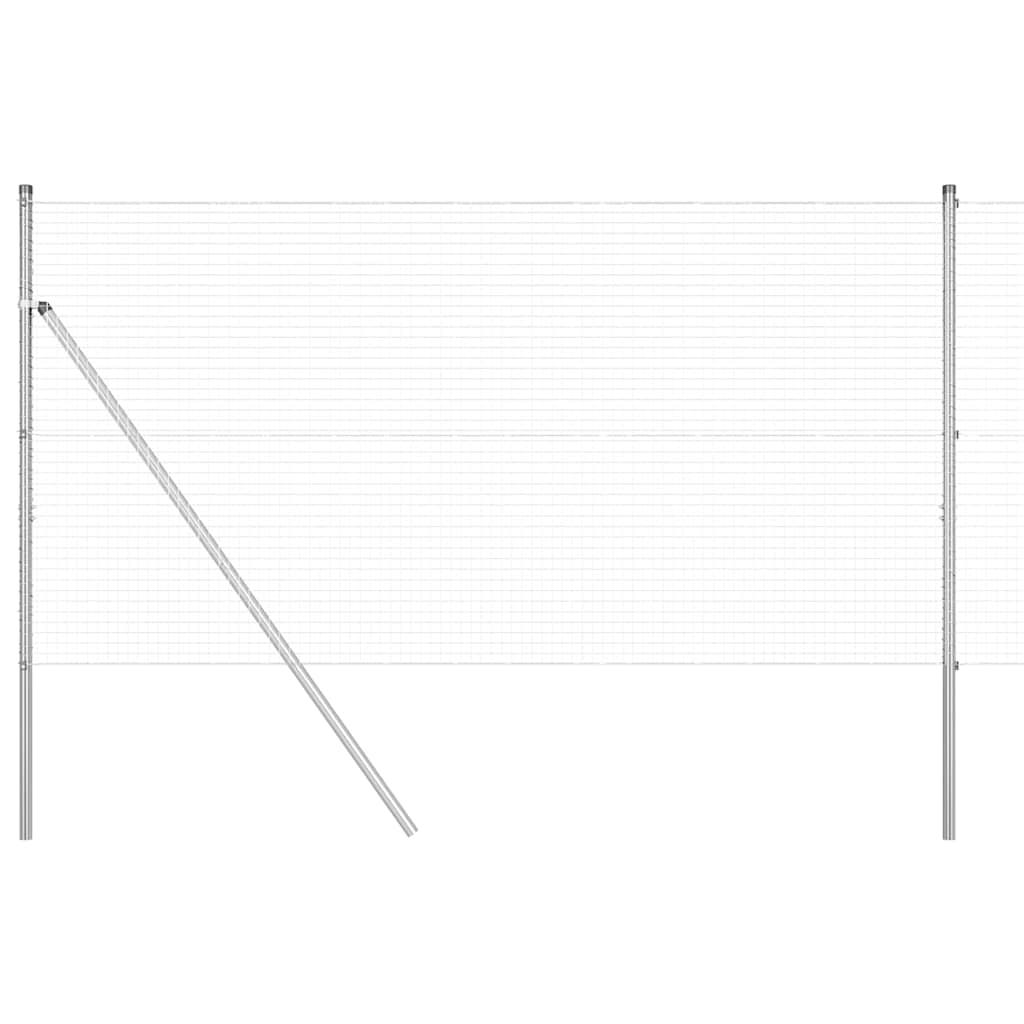 Vidaxl afrasteringspaal zilver 10 x 1,2 m (25 x 25 mm gaas) staal