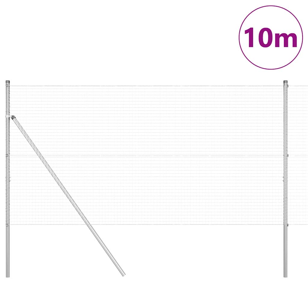 Vidaxl afrasteringspaal zilver 10 x 1,2 m (25 x 25 mm gaas) staal