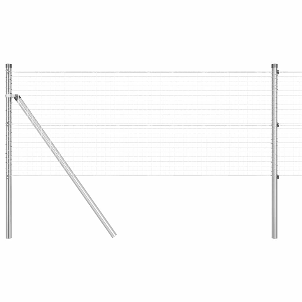 Vidaxl afrasteringspaal zilver 25 x 0,5 m (25 x 25 mm gaas) staal