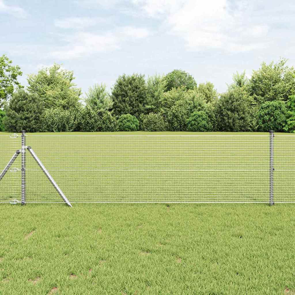 Vidaxl afrasteringspaal zilver 25 x 0,6 m (19 x 19 mm gaas) staal