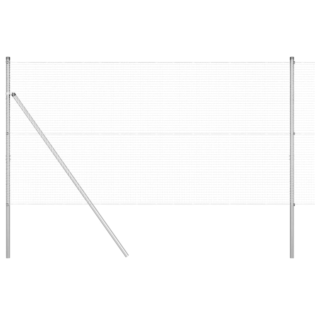 Vidaxl afrasteringspaal zilver 25 x 1 m (19 x 19 mm gaas) staal