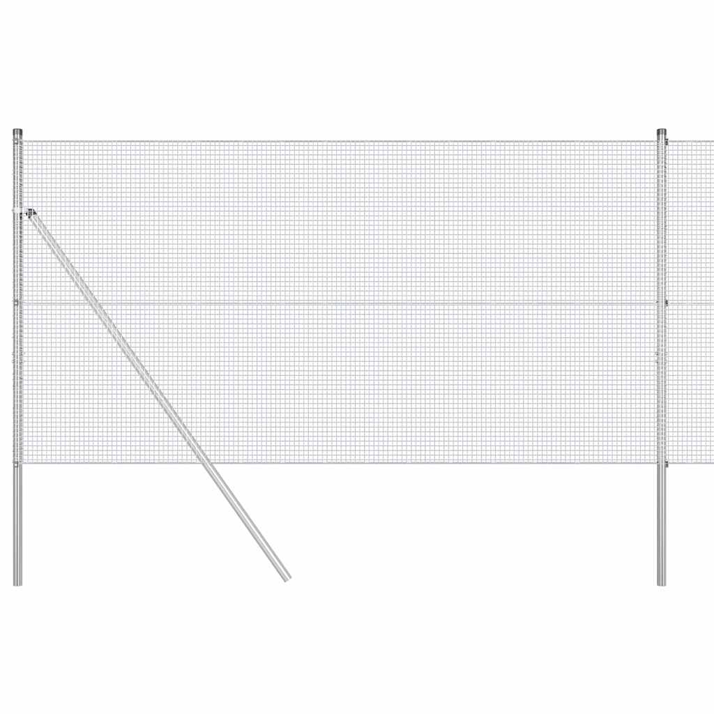 Vidaxl afrasteringspaal zilver 25 x 1,2 m (16 x 16 mm gaas) staal
