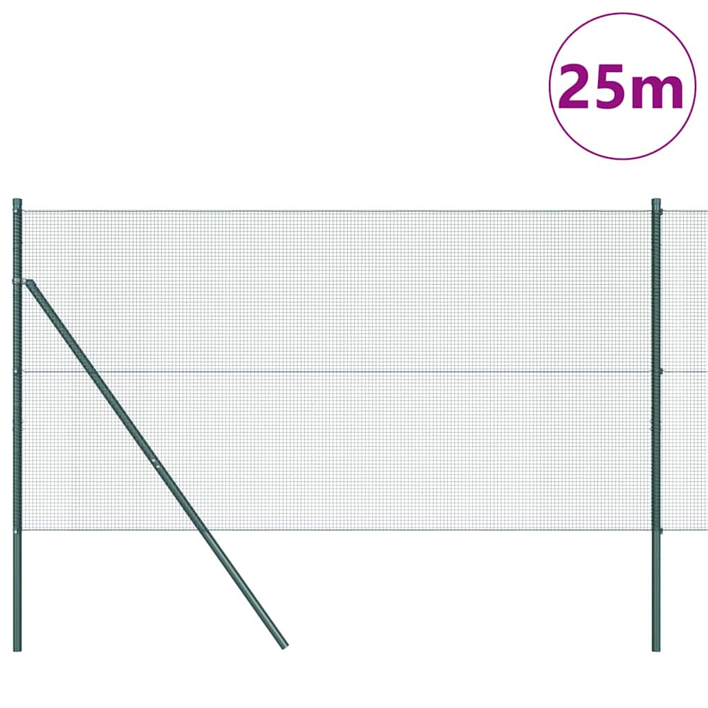 Vidaxl afrasteringspaal groen 25 x 1,2 m (12 x 12 mm gaas)