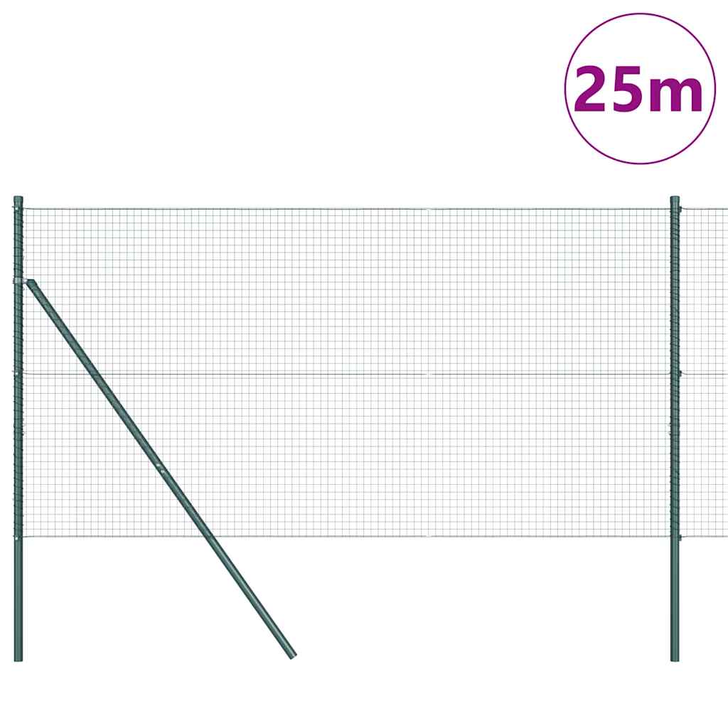 Vidaxl afrasteringspaal groen 25 x 1,4 m (25 x 25 mm gaas)