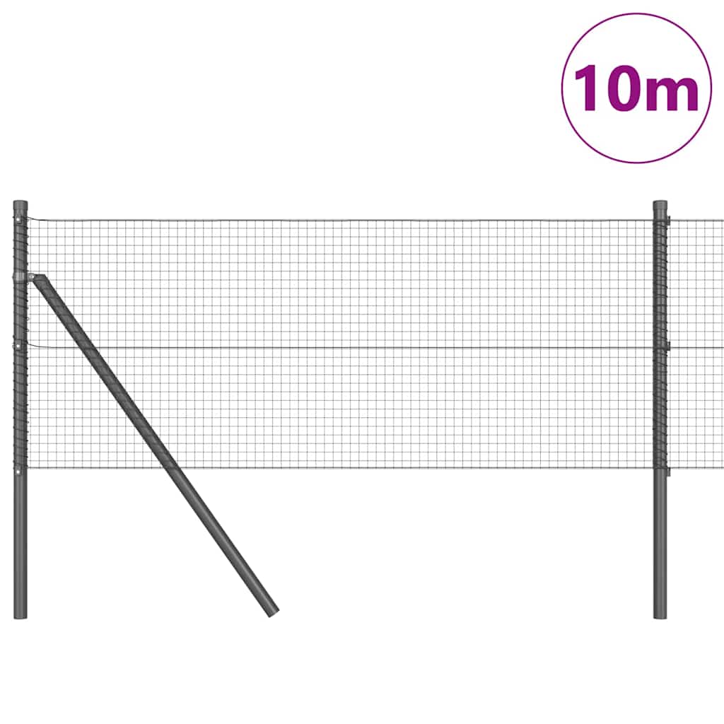 Vidaxl afrasteringspaal grijs 10 x 0,8 m (19 x 19 mm gaas)