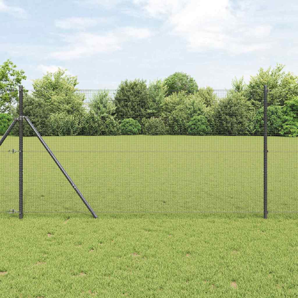 Vidaxl gelast draadhek met grondbevestiging 10 x 1 m pvc-coated staal