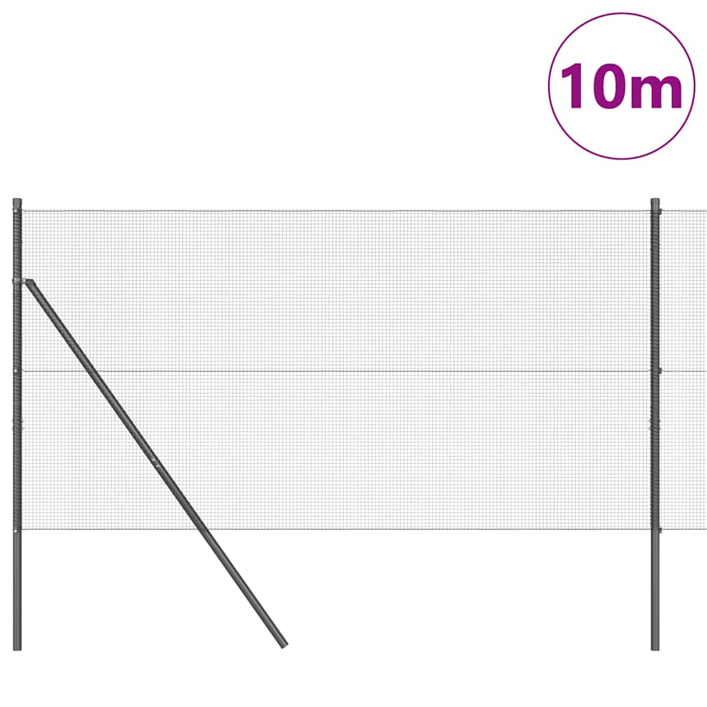 Vidaxl afrasteringspaal grijs 10 x 1,4 m (12 x 12 mm gaas)