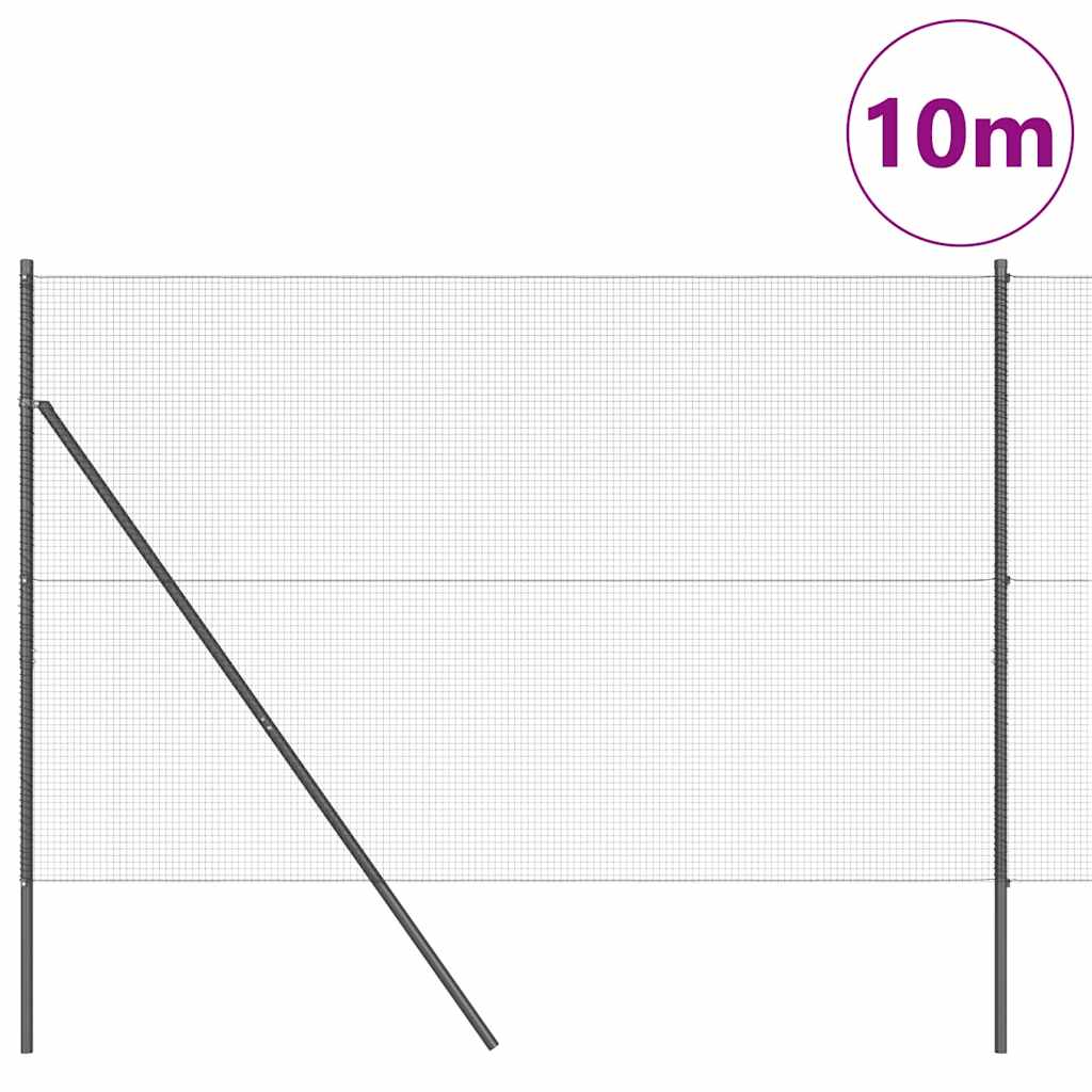 Vidaxl afrasteringspaal grijs 10 x 1,6 m (16 x 16 mm gaas)