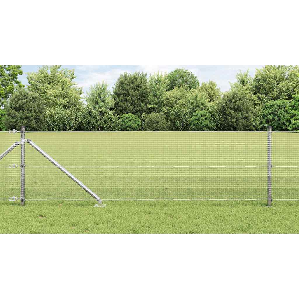 Vidaxl afrasteringspaal zilver 10 x 0,4 m (16 x 16 mm gaas) staal