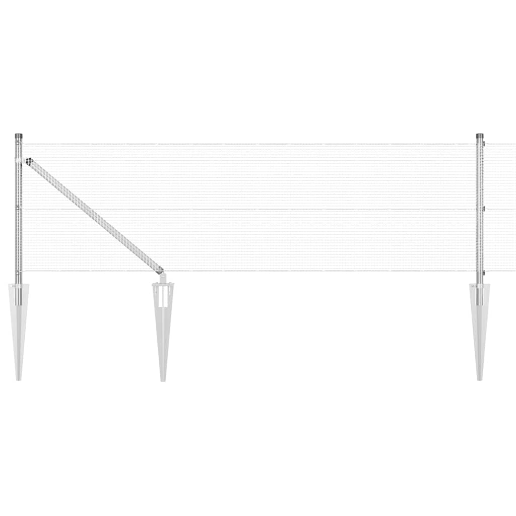 Vidaxl afrasteringspaal zilver 10 x 0,5 m (12 x 12 mm mesh) staal