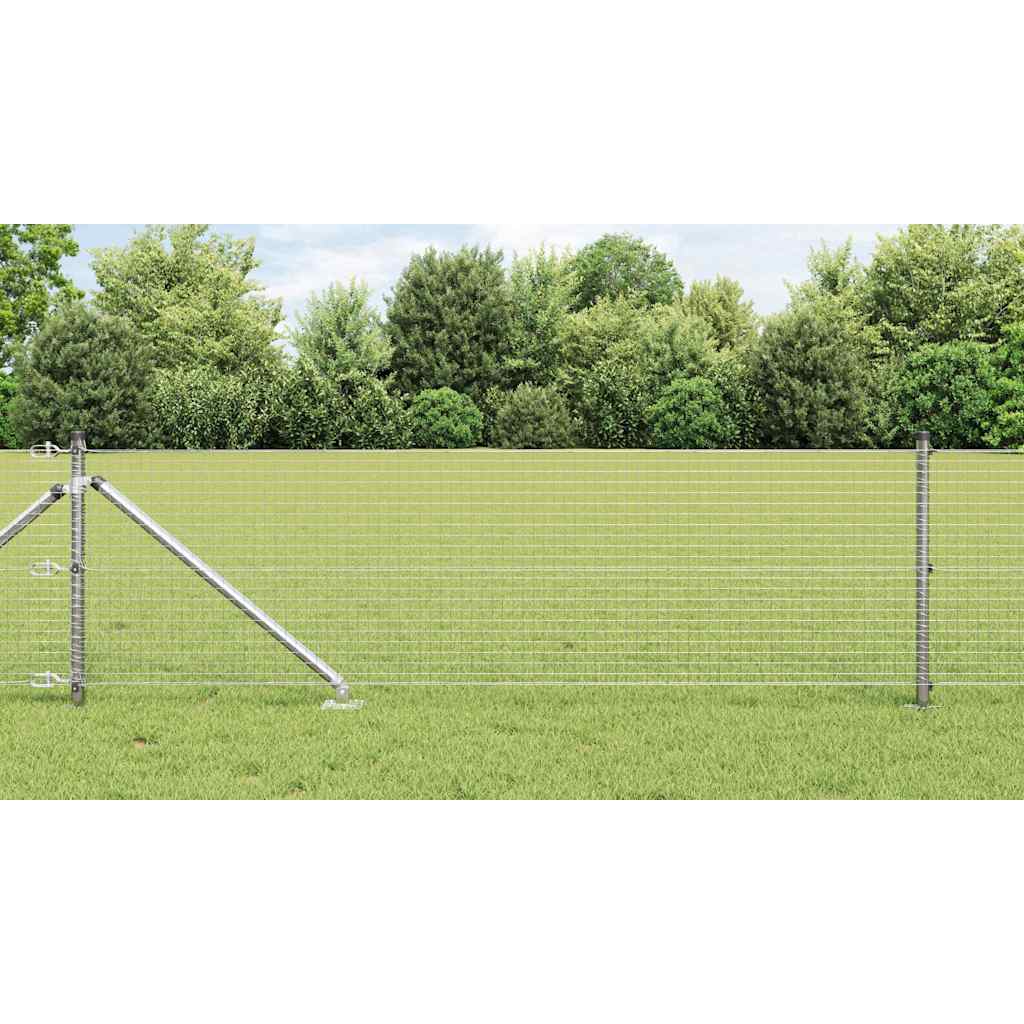 Vidaxl afrasteringspaal zilver 10 x 0,6 m (25 x 25 mm gaas) staal
