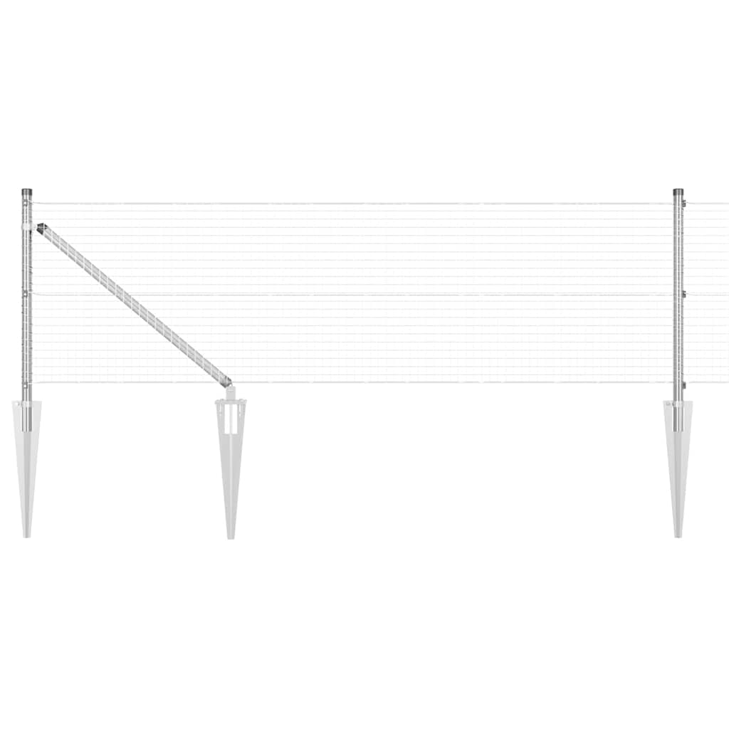 Vidaxl afrasteringspaal zilver 10 x 0,6 m (25 x 25 mm gaas) staal