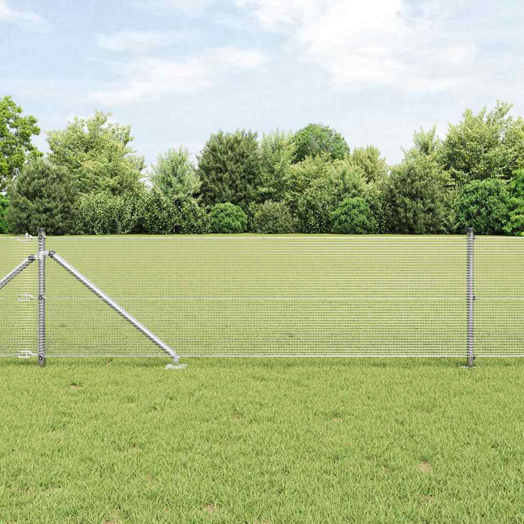 Vidaxl afrasteringspaal zilver 10 x 0,8 m (12 x 12 mm gaas) staal