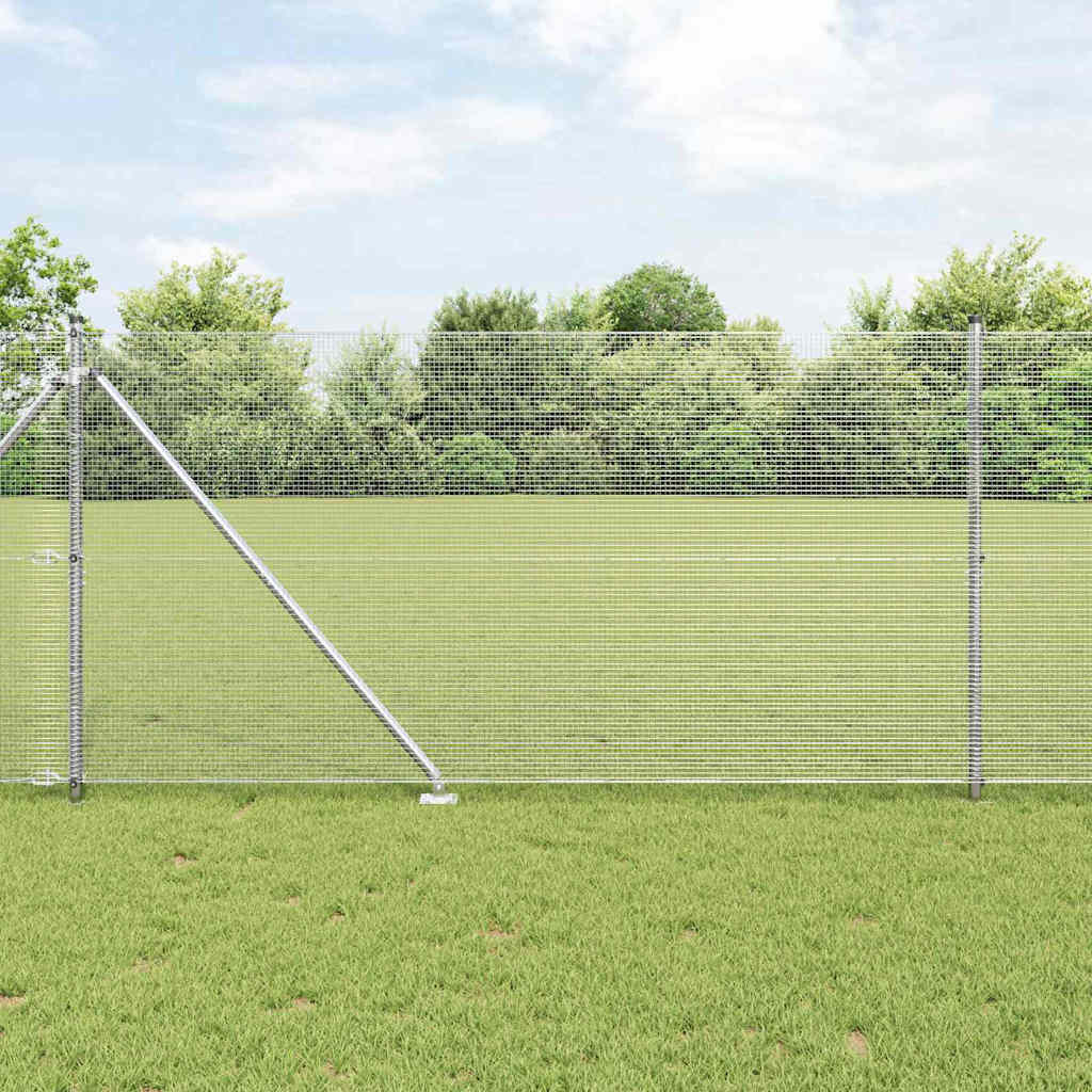 Vidaxl afrasteringspaal zilver 10 x 1,2 m (12 x 12 mm gaas) staal
