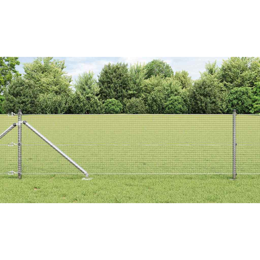 Vidaxl afrasteringspaal zilver 25 x 0,5 m (19 x 19 mm mesh) staal
