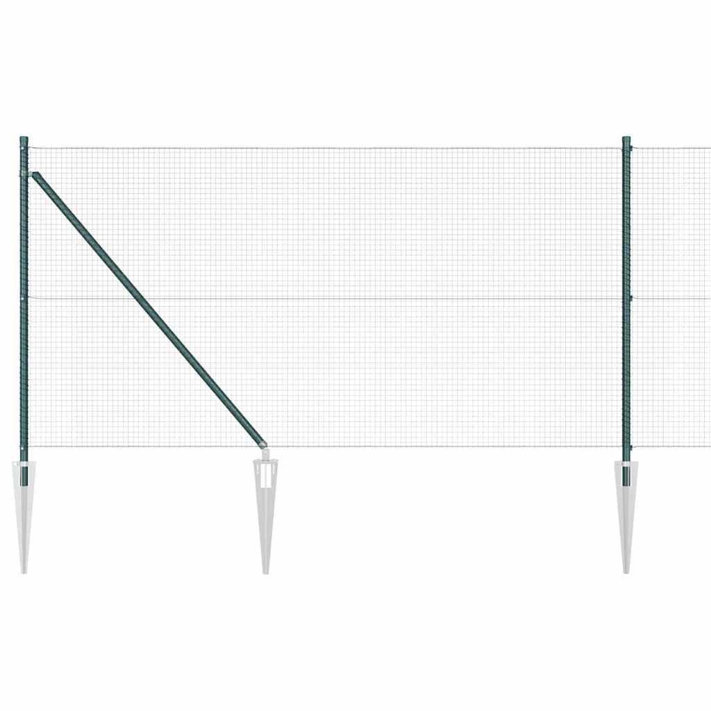 Vidaxl afrasteringspaal groen 10 x 1 m (19 x 19 mm mesh) staal