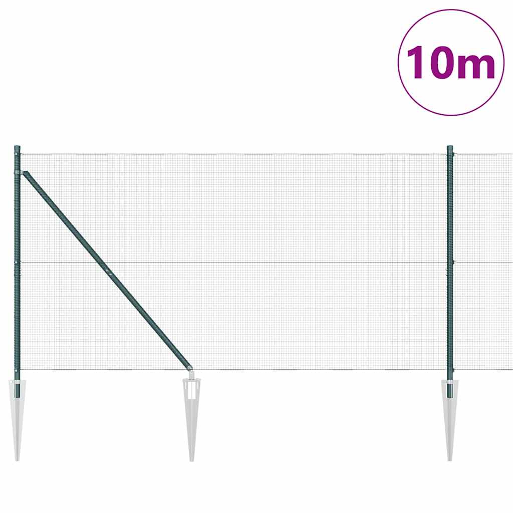 Vidaxl afrasteringspaal groen 10 x 1,2 m (12 x 12 mm gaas)