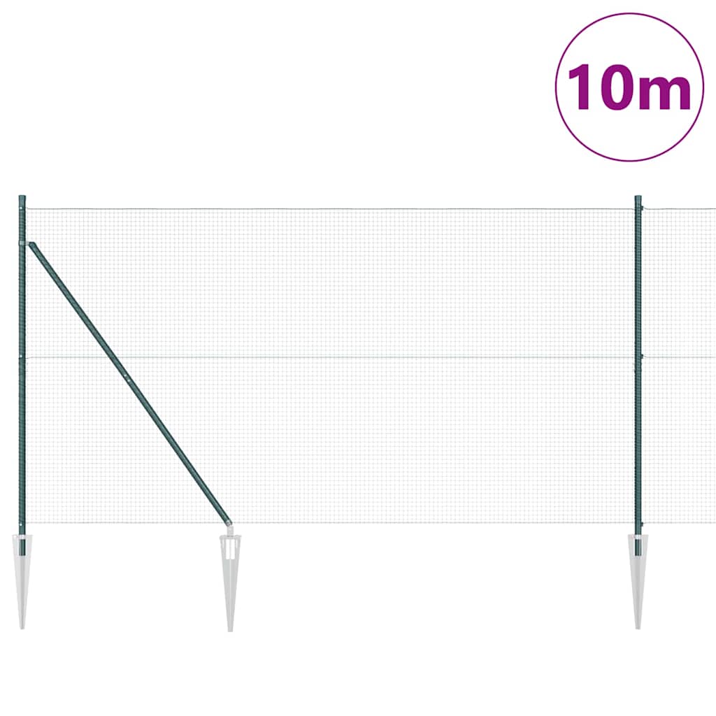 Vidaxl afrasteringspaal groen 10 x 1,4 m (19 x 19 mm gaas)