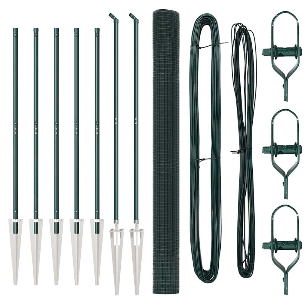 Vidaxl afrasteringspaal groen 10 x 1,5 m (16 x 16 mm gaas)