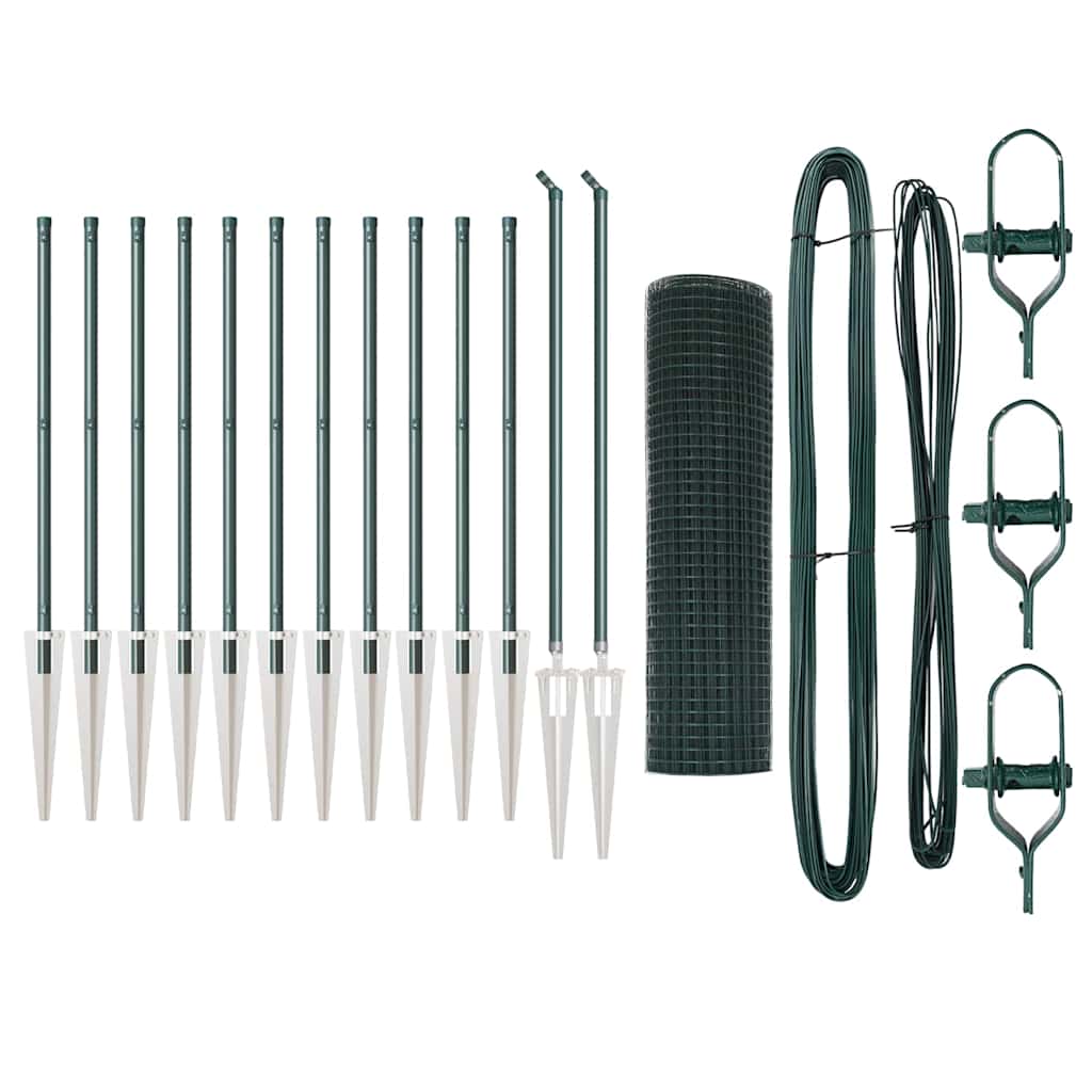 Vidaxl afrasteringspaal groen 25 x 0,4 m (16 x 16 mm gaas)
