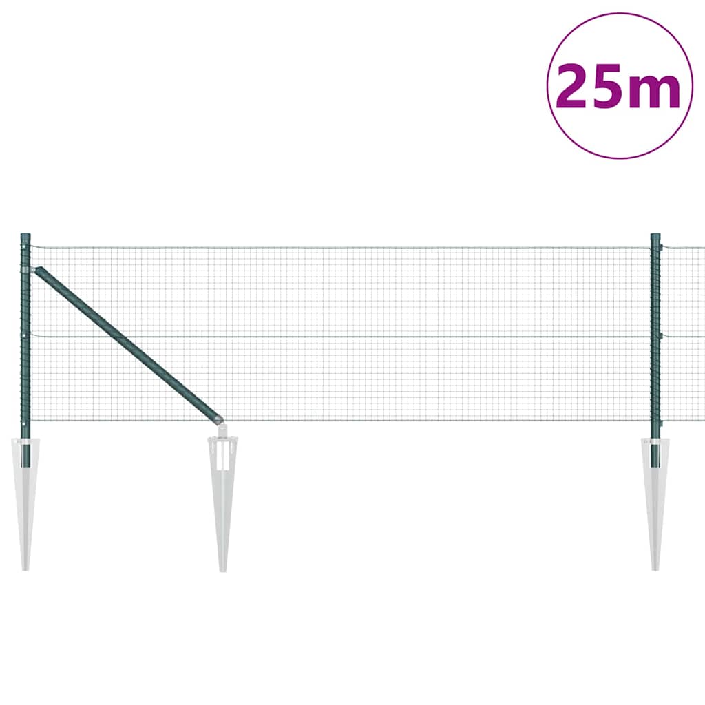 Vidaxl afrasteringspaal groen 25 x 0,8 m (19 x 19 mm gaas)