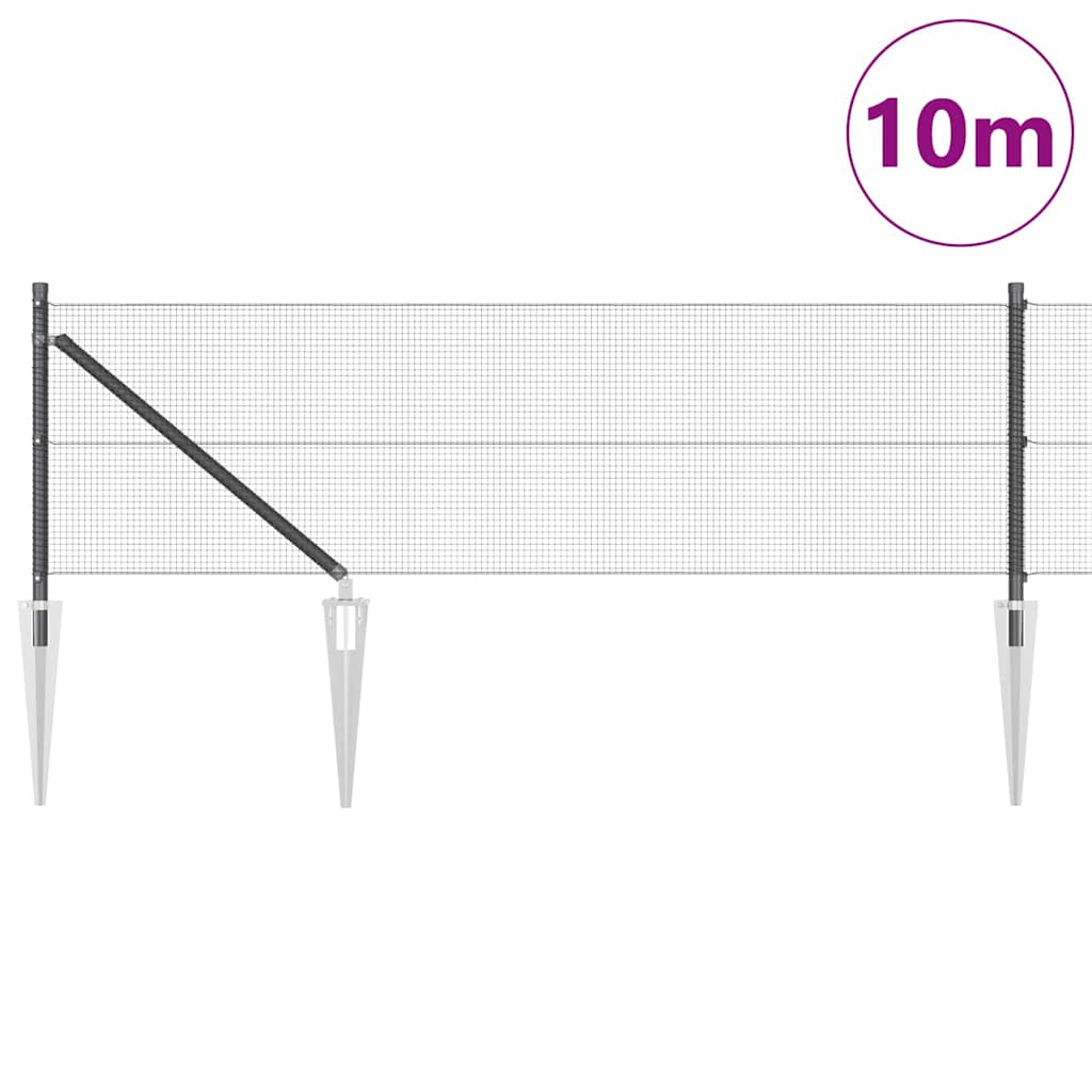 Vidaxl afrasteringspaal grijs 10 x 0,6 m (12 x 12 mm gaas)