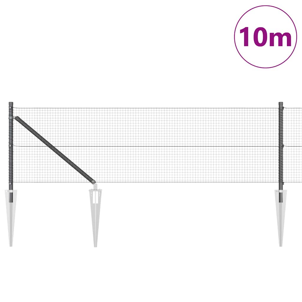 Vidaxl afrasteringspaal grijs 10 x 0,6 m (19 x 19 mm gaas)