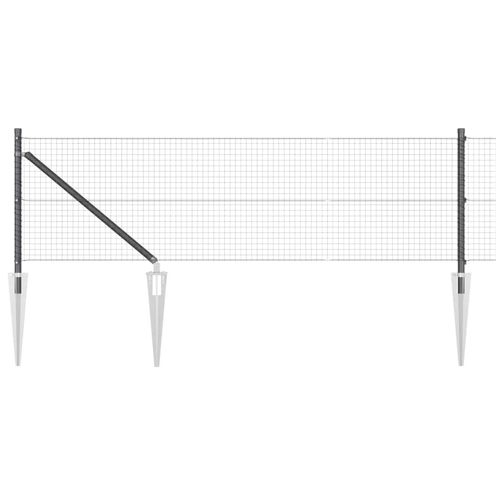 Vidaxl afrasteringspaal grijs 10 x 0,6 m (25 x 25 mm gaas)