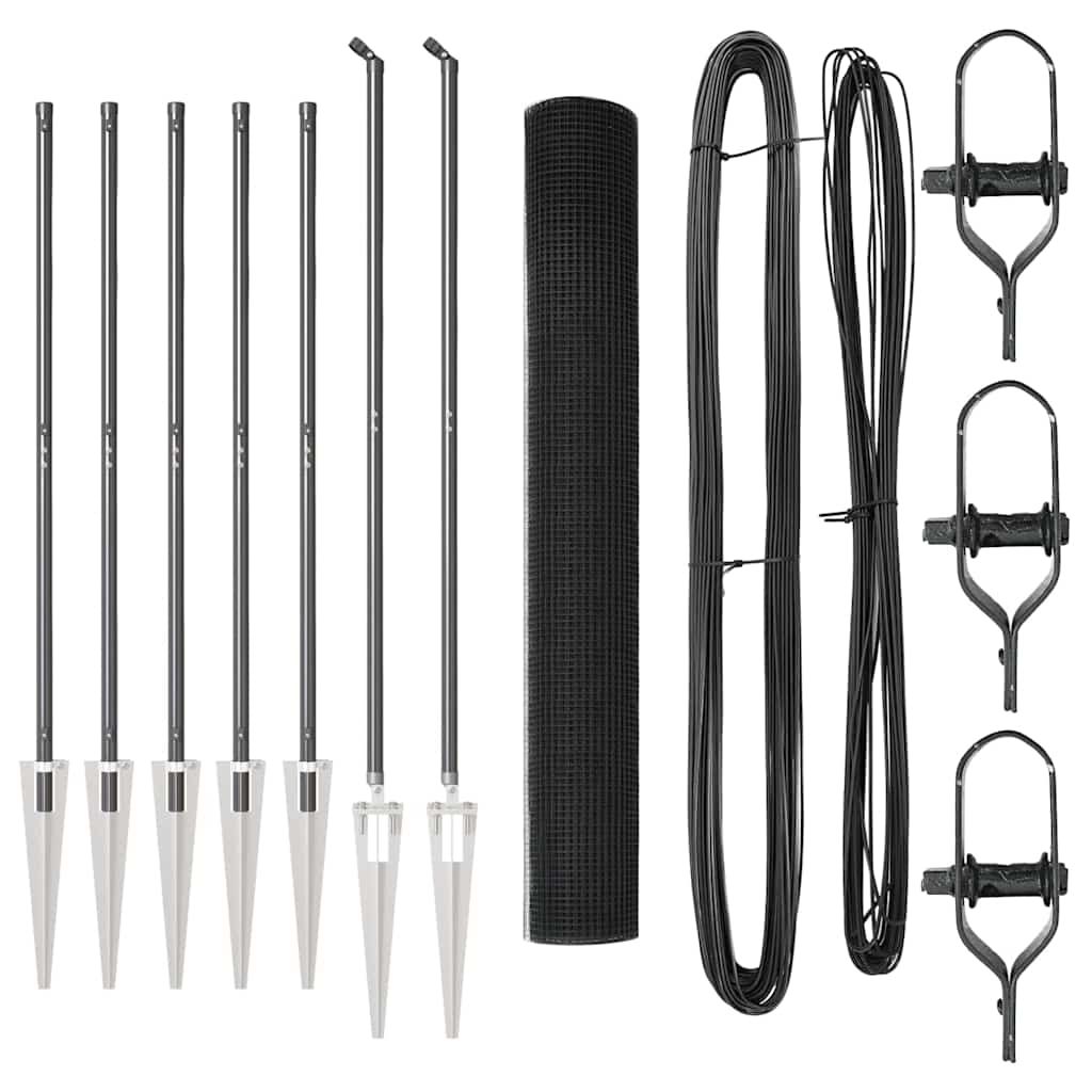 Vidaxl afrasteringspaal grijs 10 x 1,2 m (19 x 19 mm gaas)