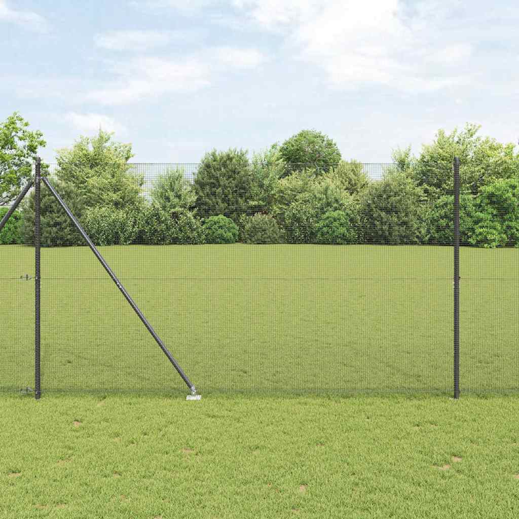Vidaxl afrasteringspaal grijs 10 x 1,6 m (12 x 12 mm gaas)