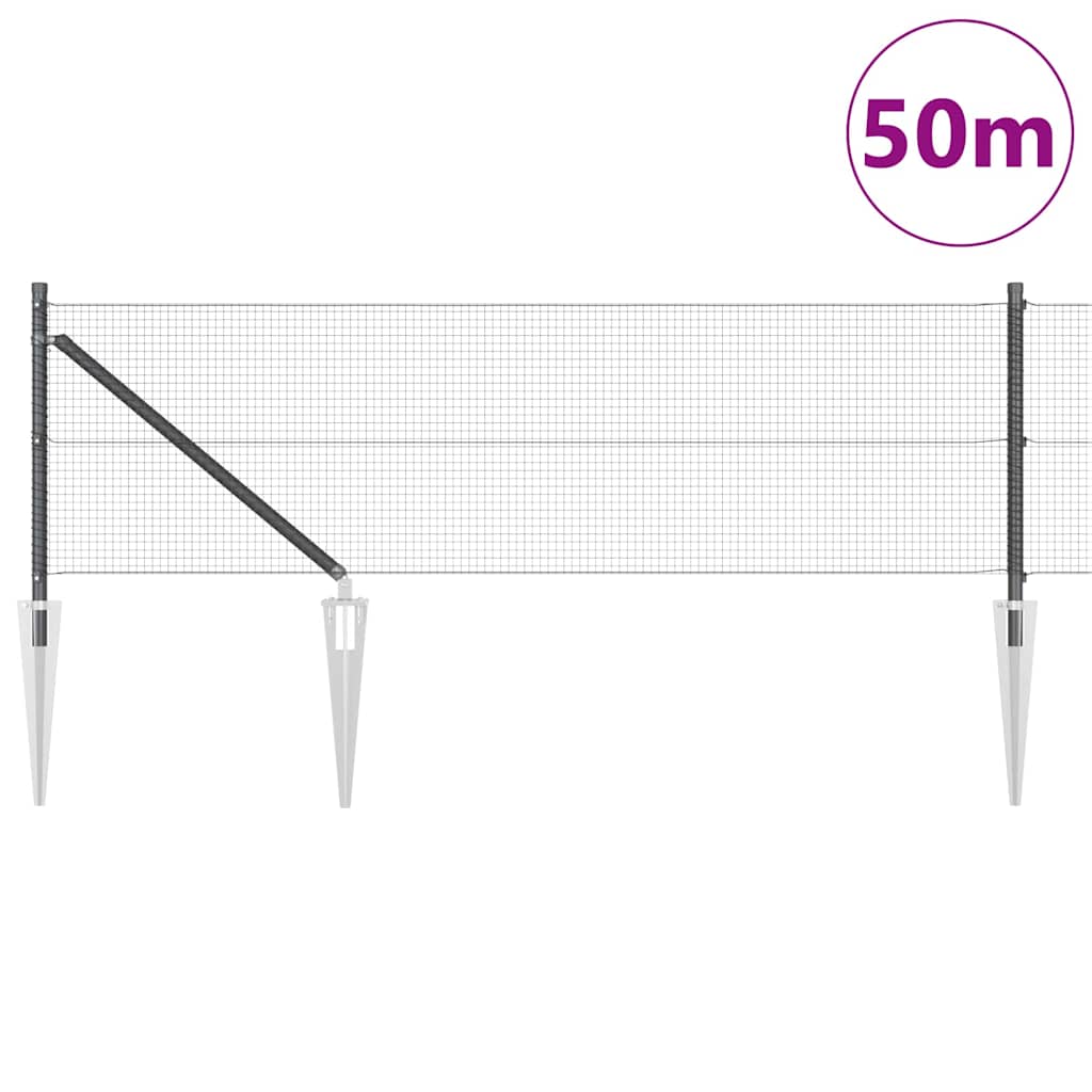 Vidaxl afrasteringspaal grijs 50 x 0,4 m (16 x 16 mm gaas)