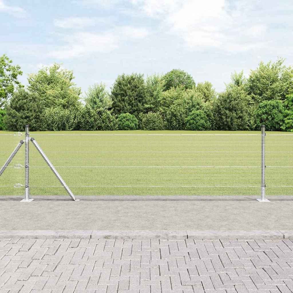 Vidaxl afrasteringspaal zilver 10 x 0,5 m (12 x 12 mm mesh) staal